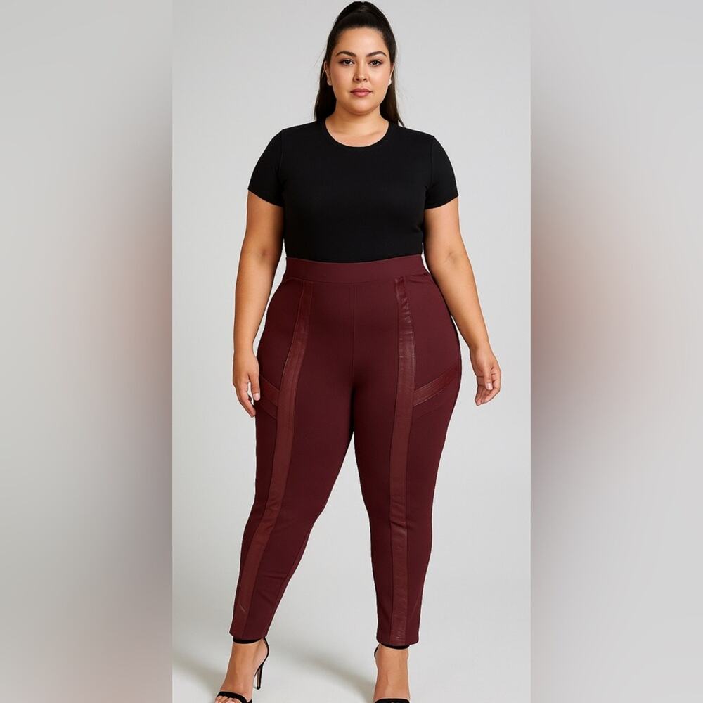 Ashley Stewart Burgundy Leggings NWT size 22/24